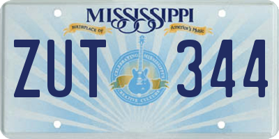 MS license plate ZUT344