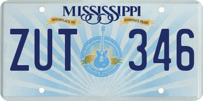 MS license plate ZUT346