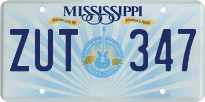 MS license plate ZUT347