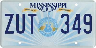 MS license plate ZUT349