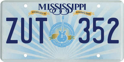 MS license plate ZUT352