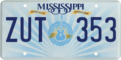 MS license plate ZUT353