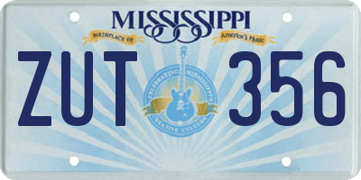 MS license plate ZUT356