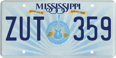MS license plate ZUT359