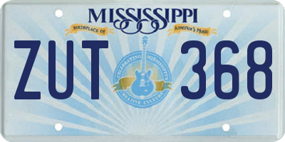 MS license plate ZUT368