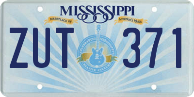 MS license plate ZUT371