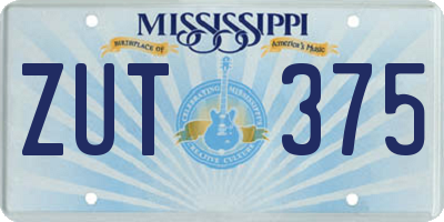 MS license plate ZUT375