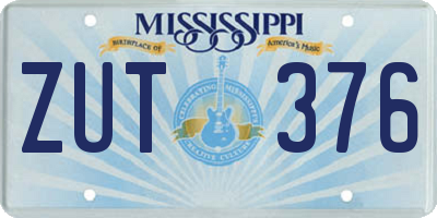 MS license plate ZUT376