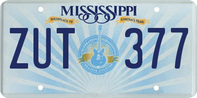 MS license plate ZUT377