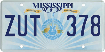 MS license plate ZUT378