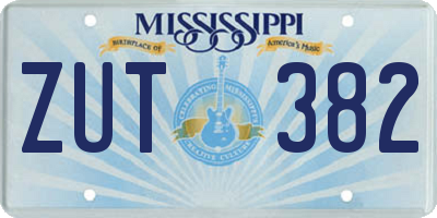 MS license plate ZUT382