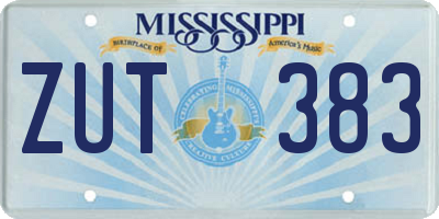 MS license plate ZUT383