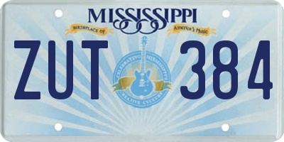 MS license plate ZUT384