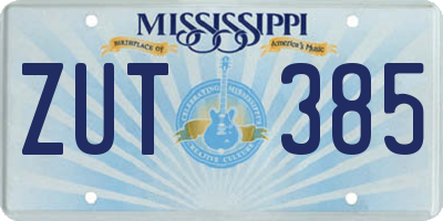 MS license plate ZUT385