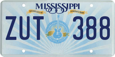 MS license plate ZUT388