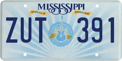 MS license plate ZUT391