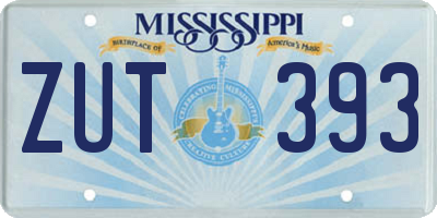 MS license plate ZUT393