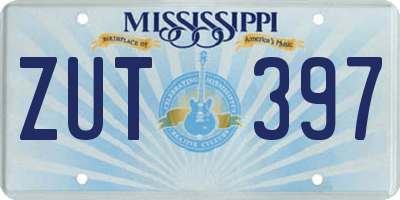 MS license plate ZUT397