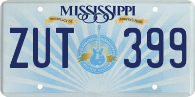 MS license plate ZUT399