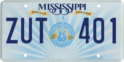 MS license plate ZUT401
