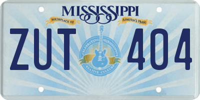 MS license plate ZUT404
