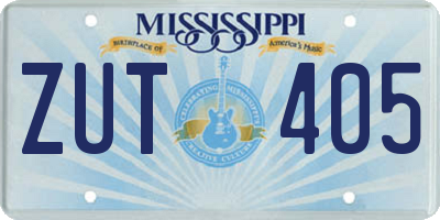 MS license plate ZUT405