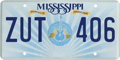 MS license plate ZUT406