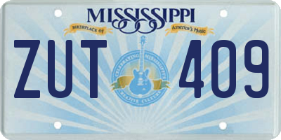 MS license plate ZUT409