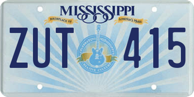 MS license plate ZUT415