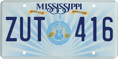 MS license plate ZUT416