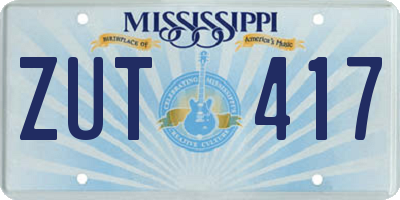 MS license plate ZUT417