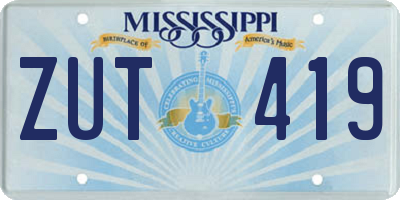 MS license plate ZUT419