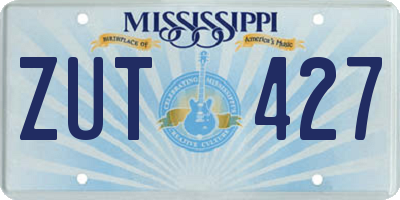 MS license plate ZUT427