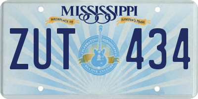 MS license plate ZUT434