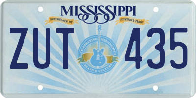 MS license plate ZUT435