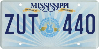 MS license plate ZUT440