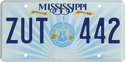 MS license plate ZUT442