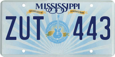 MS license plate ZUT443