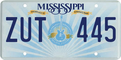 MS license plate ZUT445