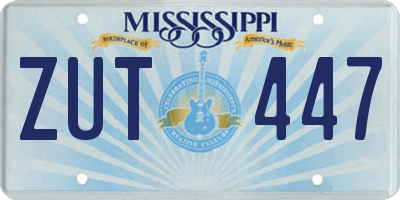 MS license plate ZUT447