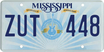 MS license plate ZUT448