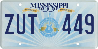 MS license plate ZUT449