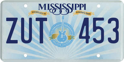 MS license plate ZUT453