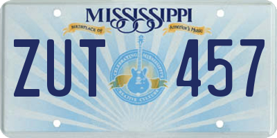 MS license plate ZUT457