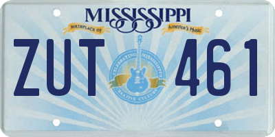 MS license plate ZUT461