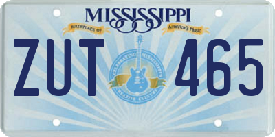 MS license plate ZUT465