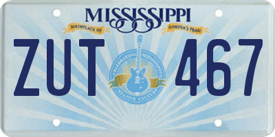 MS license plate ZUT467