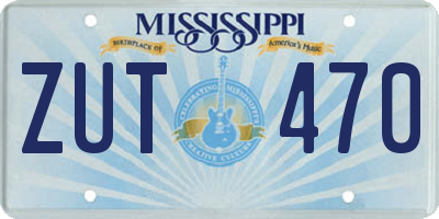 MS license plate ZUT470