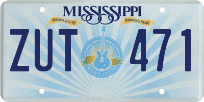 MS license plate ZUT471