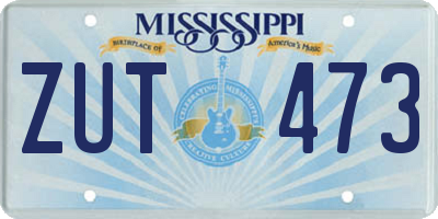 MS license plate ZUT473